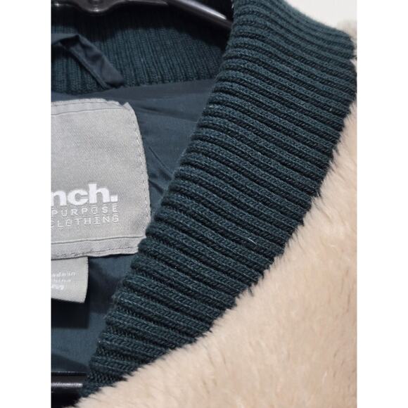 Bench Womens M Color Block Bomber Jacket Ponderosa Pine SOFT Sherpa Ribbed Trim - Picture 8 of 15